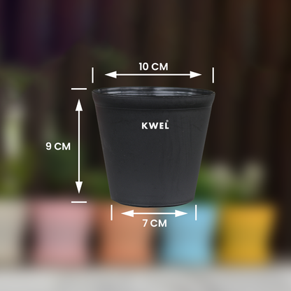 KWEL N Pot for Home Garden | Planters for Outdoor Balcony and Nursery | Flower Planting Pots Black Colour