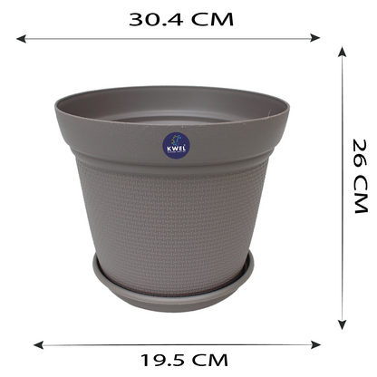 KWEL Aura Planter 12" Pots for Indoor & Outdoor Plants, Home, Office Décor, Color Vintage Khaki