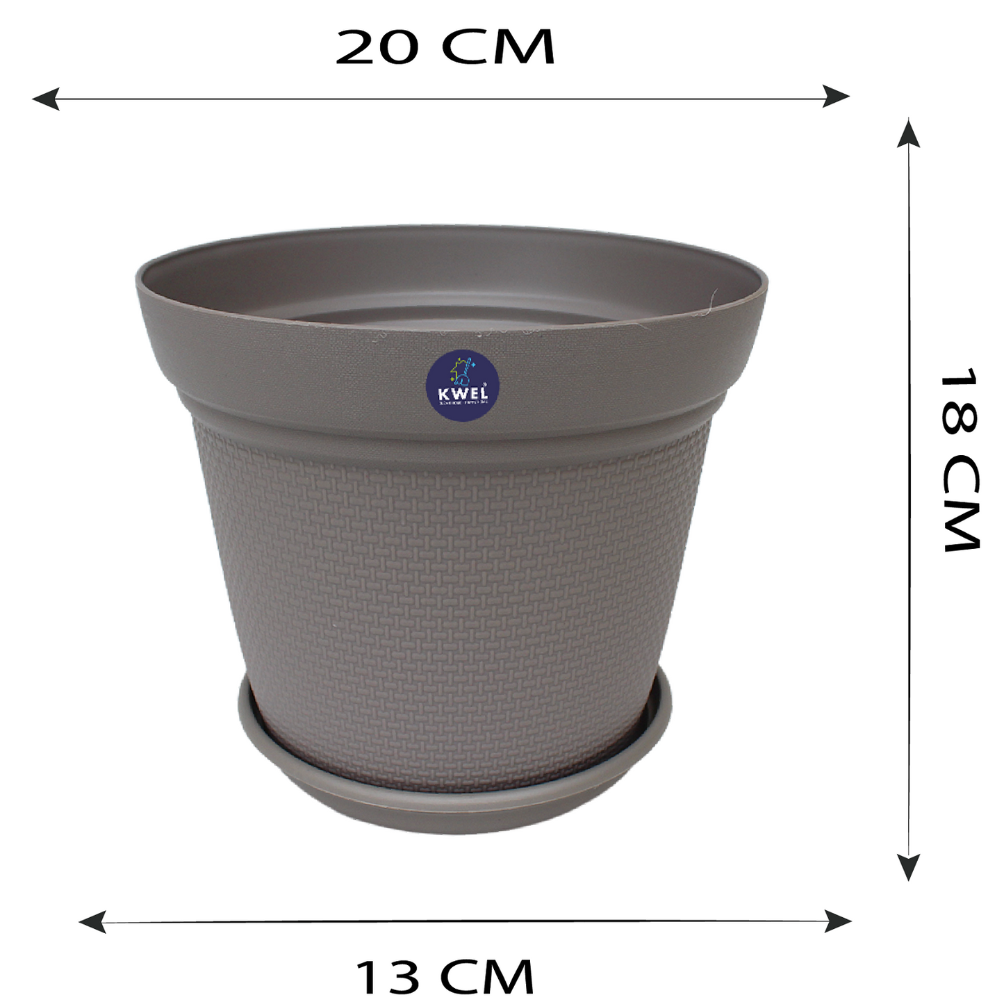 KWEL Aura Planter 8" Pots for Indoor & Outdoor Plants, Home, Office Décor, Color Vintage Khaki