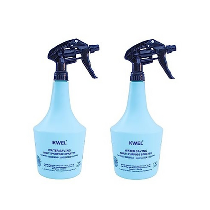 KWEL Spray Bottle Double-Shot Trigger for Gardening Cleaning - Size 1000ML - Aqua - Pack of 2