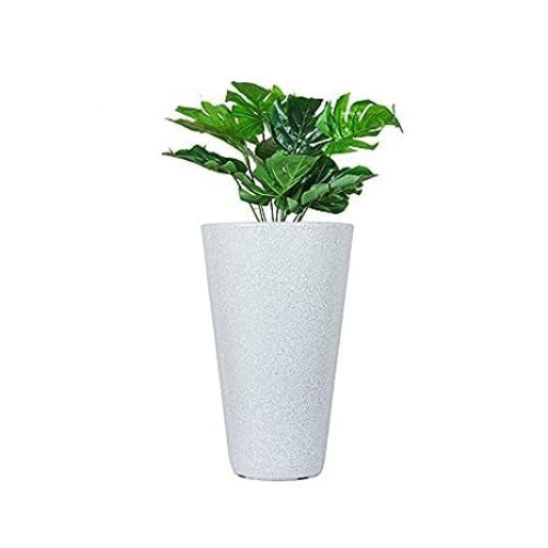 KWEL Alpine Fibre 12 Inch Round Grey Decorative Planter