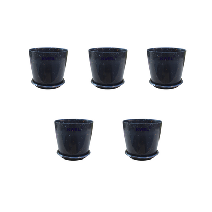 KWEL Divinity Pot with Bottom Tray For Home, Garden, Office, (Pack of 5)