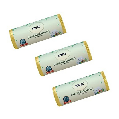 KWEL Dustbin Garbage Bag Biodegradable Roll For Home Kitchen and Office Large (24 X 32)  - Pack of 3