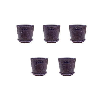 KWEL Divinity Pot with Bottom Tray For Home, Garden, Office, (Pack of 5)