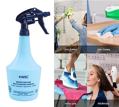 KWEL Spray Bottle Double-Shot Trigger for Gardening Cleaning - Size 1000ML - Aqua - Pack of 2