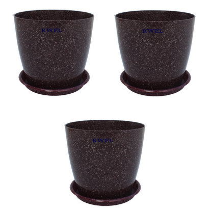 KWEL Divinity Pot 8inch with Bottom Tray For Home, Garden, Office, Dark Maroon.