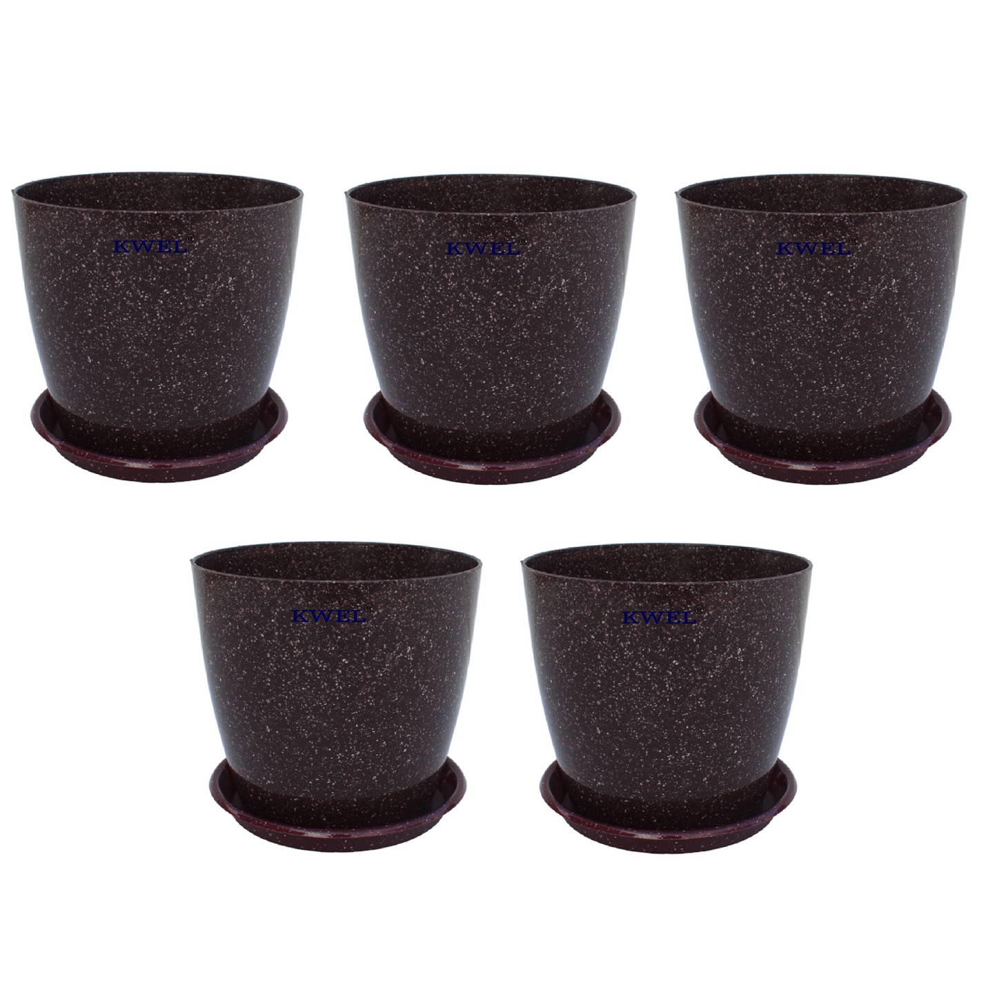 KWEL Divinity Pot 8inch with Bottom Tray For Home, Garden, Office, Dark Maroon.