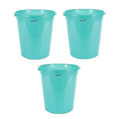 KWEL Plastic Open Smart Bin Dustbin 10 Litre For Home Office - Multicolour (Pack of 3)