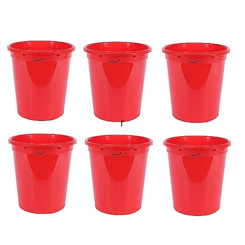 KWEL Plastic Open Smart Bin Dustbin 10 Litre For Home Office  (Pack of 6)