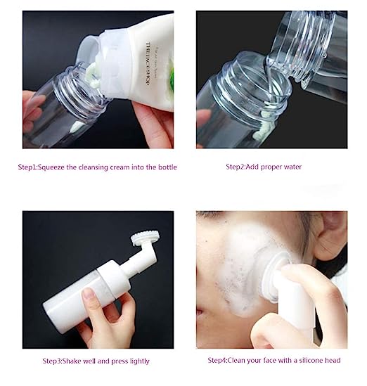 KWEL Empty Facial Cleanser Foaming Face Wash Bottle | Liquid Foaming Soap Shampoo, Bubble Foaming Liquid Soap| Facial Massage| Refillable, Leak Proof,