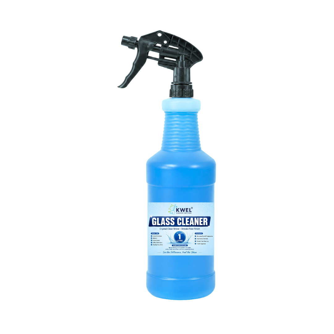 KWEL Glass Cleaner Spray 1 Litre | Streak-Free Shine Formula | Removes Dust, Fingerprints & Water Marks | For Glass, Mirrors, Windows & Glass Tables | Pack of 1