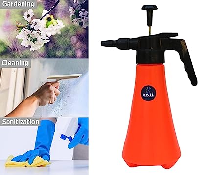 KWEL Garden Pump Pressure Sprayer 1 Litter Water Sprayer, Chemicals, Pesticides, Neem Oil and Weeds Lightweight (Orange)