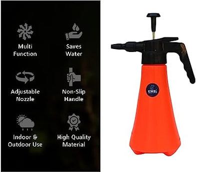 KWEL Garden Pump Pressure Sprayer 1 Litter Water Sprayer, Chemicals, Pesticides, Neem Oil and Weeds Lightweight (Orange)