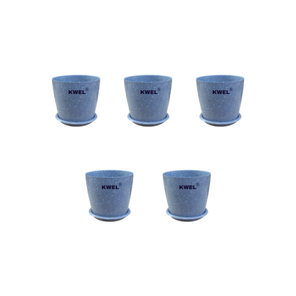 KWEL Divinity Pot with Bottom Tray For Home, Garden, Office, (Pack of 5)