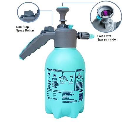 KWEL 2 in 1 Heavy Duty Sprayer Spray Bottle Jet & Mist Sprayer 2 Litre - Pack of 1 (Aqua) with Combo Plant Nutrient 75ml (Pack of 1)