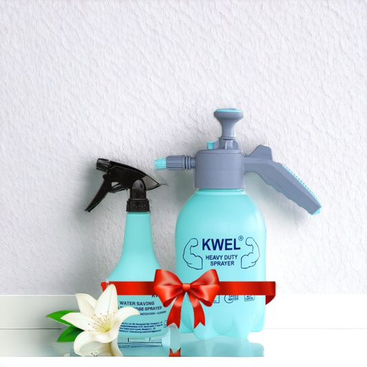 KWEL 2 in 1 Heavy Duty Sprayer Bottle Jet & Mist Sprayer 2 Litre - Pack of 1 with 500ml Spray Bottle (Aqua) Pack of 1