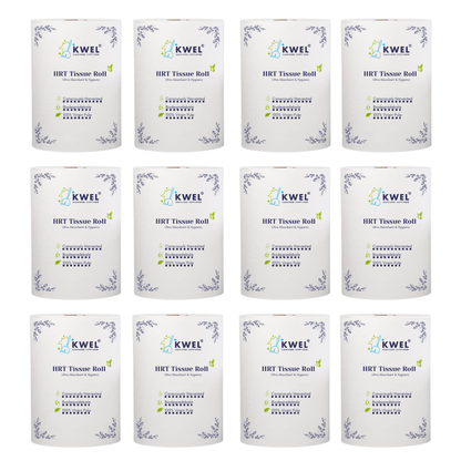 KWEL HRT Tissue Roll |Home Kitchen & Cleaning Roll (Pack of 12) | Super Absorbent & Strong for Hotels, Restaurants & Homes