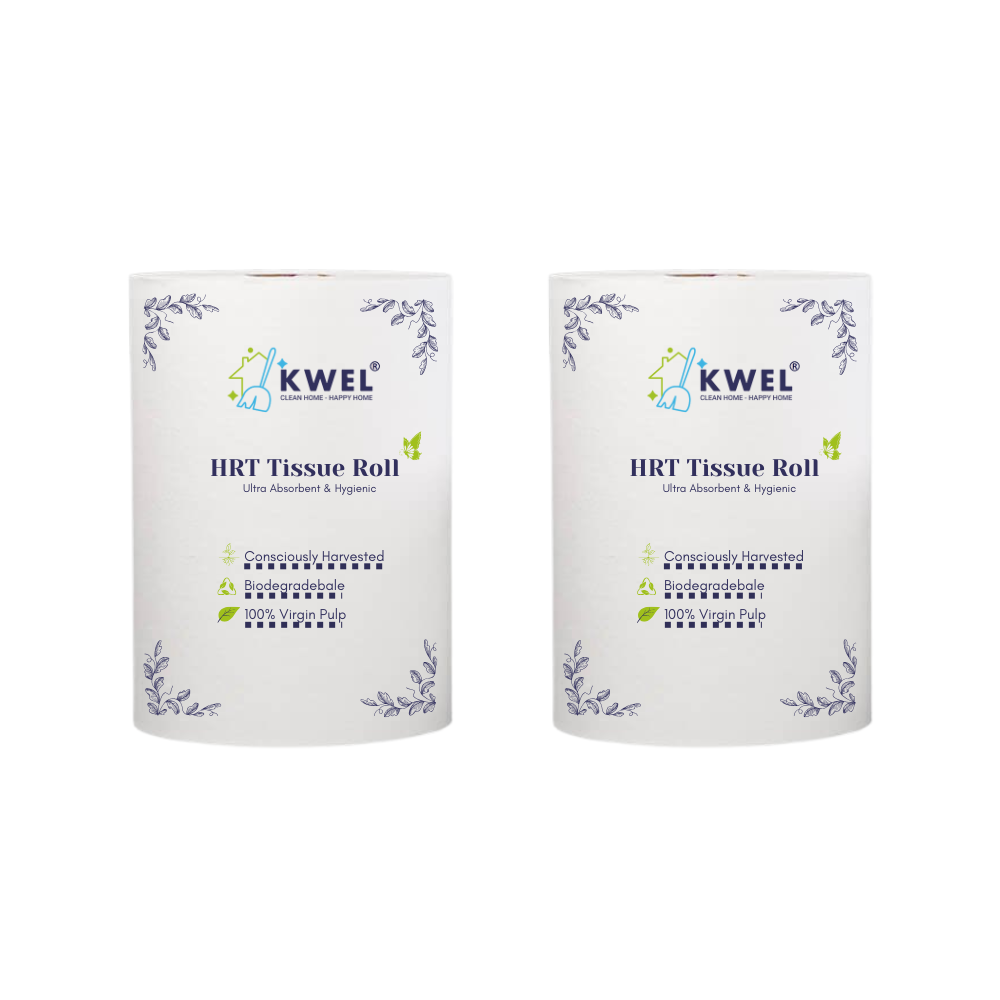 KWEL HRT Tissue Roll | Premium Kitchen & Cleaning Roll (Pack of 2) | Super Absorbent & Strong for Hotels, Restaurants & Homes