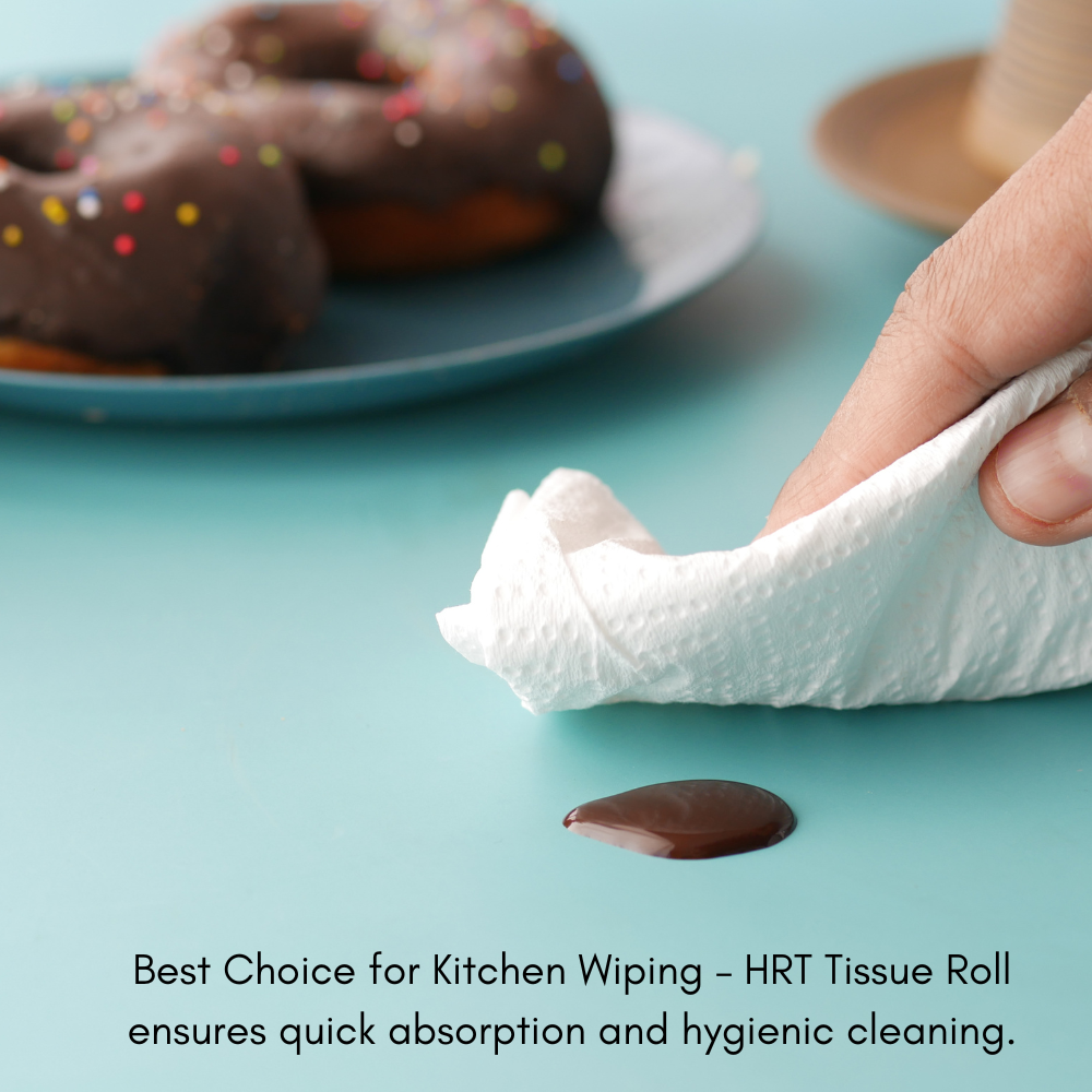 KWEL HRT Tissue Roll |Home Kitchen & Cleaning Roll (Pack of 12) | Super Absorbent & Strong for Hotels, Restaurants & Homes