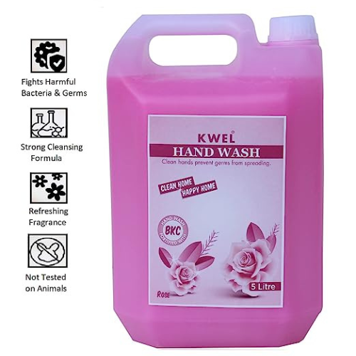 KWEL Liquid Handwash Rose Fragrance / Plant Based, Biodegradable, Non-Toxic, Natural, Organic, Herbal, Chemical Free For All Type Skin