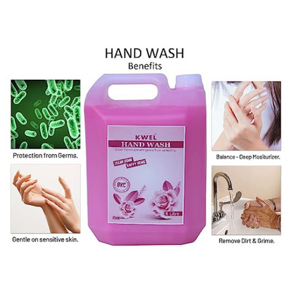 KWEL Liquid Handwash Rose Fragrance / Plant Based, Biodegradable, Non-Toxic, Natural, Organic, Herbal, Chemical Free For All Type Skin