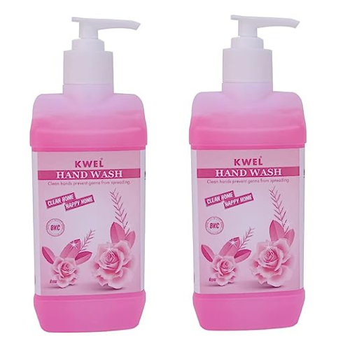 KWEL Liquid Handwash Rose Fragrance / Plant Based, Biodegradable, Non-Toxic, Natural, Organic, Herbal, Chemical Free For All Type Skin