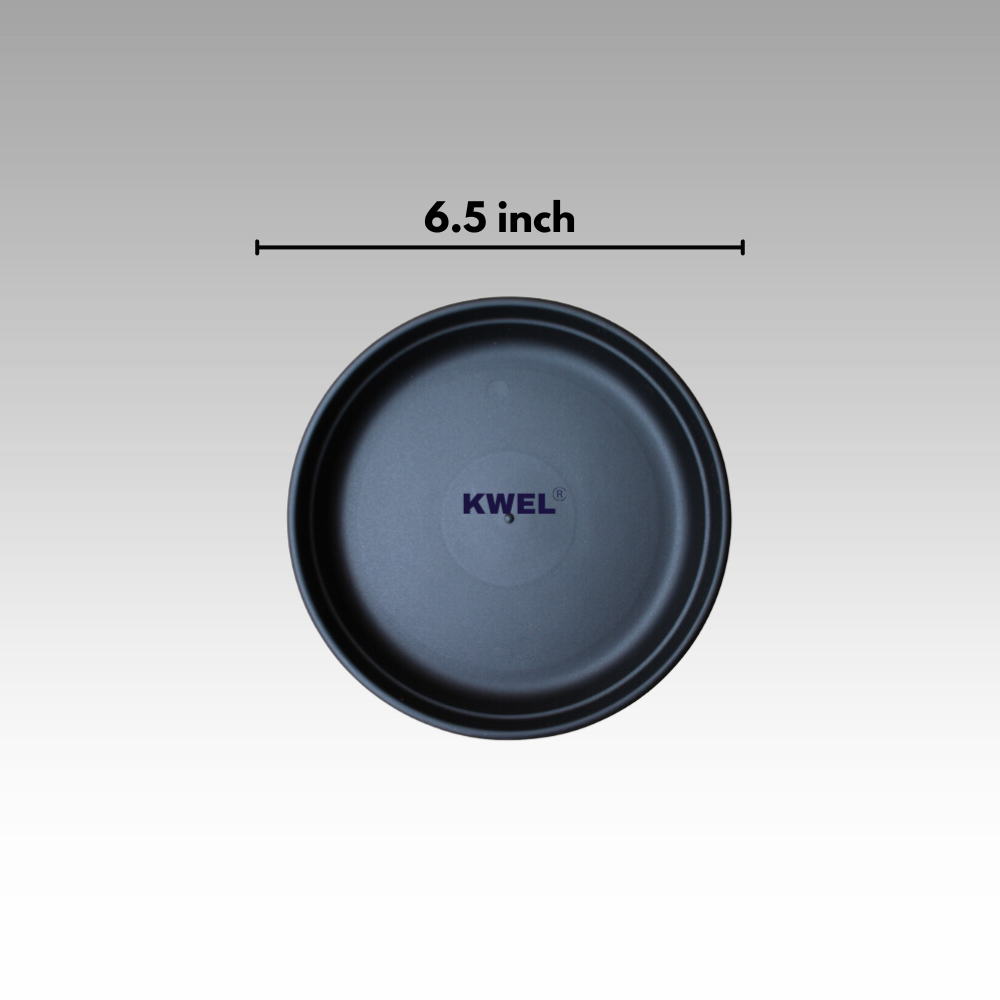 KWEL UV Treated Round Bottom Tray Black (Plate/Saucer/Size 6.5 inch)- Pack of 12