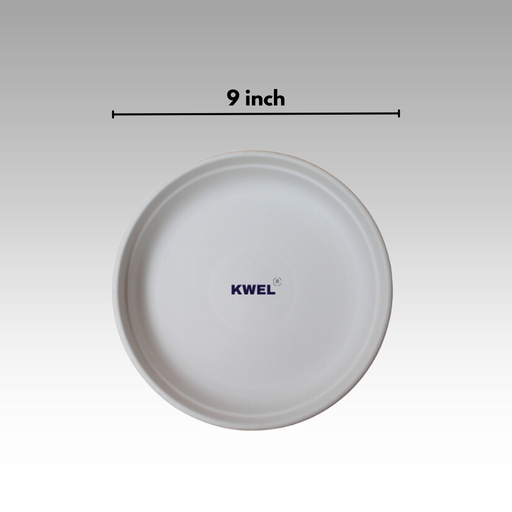 KWEL UV Treated Round Bottom Tray White (Plate/Saucer/Size 9 inch)- Pack of 6