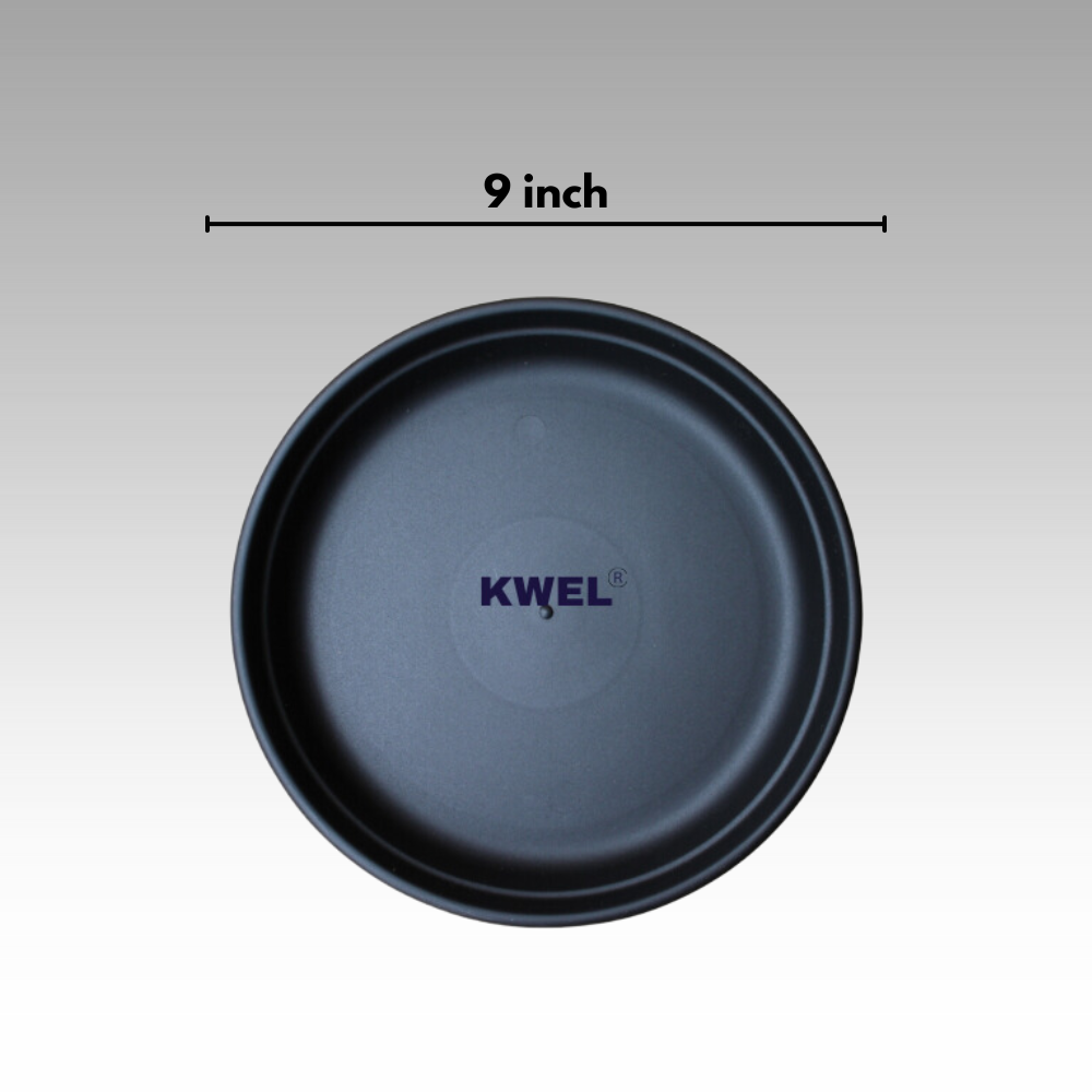 KWEL UV Treated Round Bottom Tray Black (Plate/Saucer/Size 9 inch)- Pack of 6