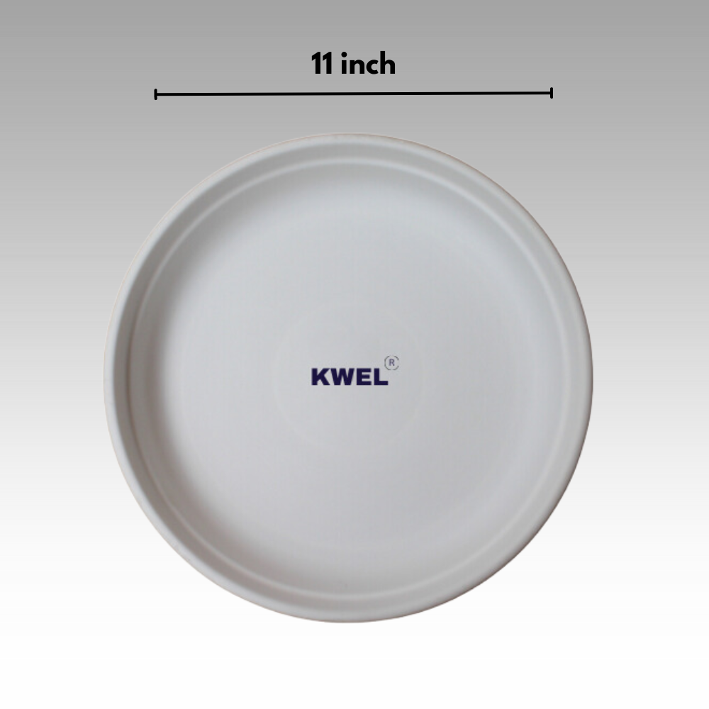 KWEL UV Treated Round Bottom Tray White (Plate/Saucer/Size 11 inch)- Pack of 6