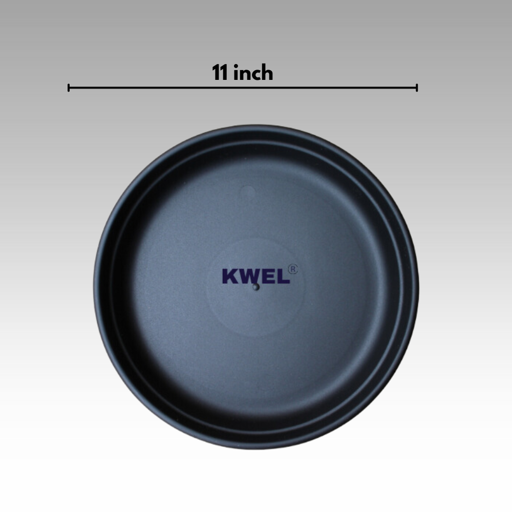 KWEL UV Treated Round Bottom Tray Black (Plate/Saucer/Size 11 inch)- Pack of 6