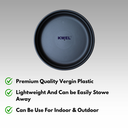 KWEL UV Treated Round Bottom Tray Black (Plate/Saucer/Size 6.5 inch)- Pack of 12