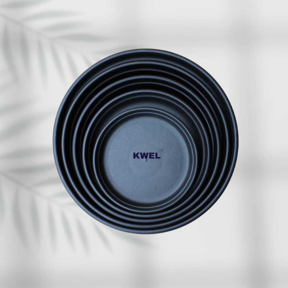 KWEL UV Treated Round Bottom Tray Black (Plate/Saucer/Size 9 inch)- Pack of 6