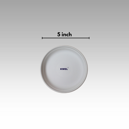 KWEL UV Treated Round Bottom Tray White (Plate/Saucer/Size 5 inch)- Pack of 10