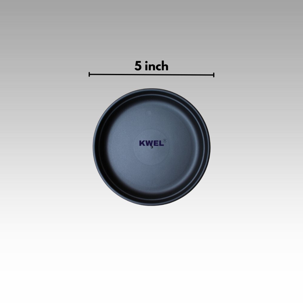 KWEL UV Treated Round Bottom Tray Black (Plate/Saucer/Size 5 inch)- Pack of 10