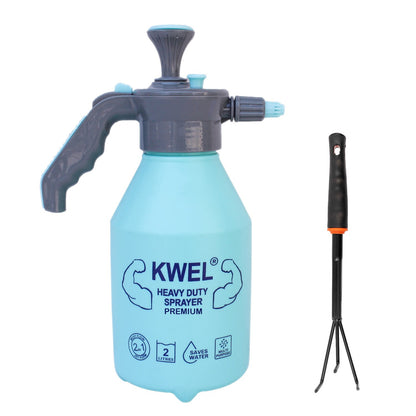 KWEL Heavy Duty Sprayer 2.2 Liter & Trigger Sprayer Bottle for Plants with Adjustable Nozzle with Garden Band Cultivator (Pack of 1)