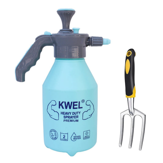 KWEL Heavy Duty Sprayer 2.2 Liter & Trigger Sprayer Bottle for Plants with Adjustable Nozzle with Garden Fork Premium (Pack of 1)