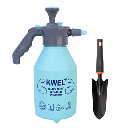 KWEL Heavy Duty Sprayer 2.2 Liter & Trigger Sprayer Bottle for Plants with Adjustable Nozzle with Garden Hand trowel Small (Pack of 1)