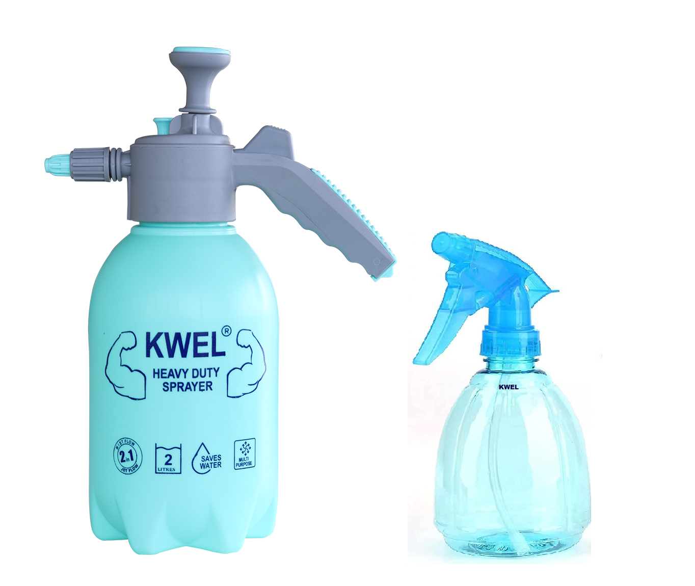 KWEL Heavy Duty Pump Pressure Sprayer and Spray Bottle - with 500ml Spray Bottle