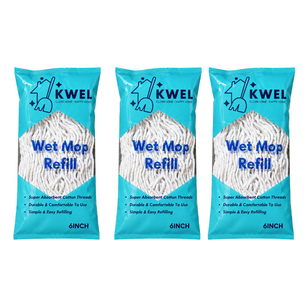 KWEL Wet mop Refill (250 Gm) For Floor mopping, (White)