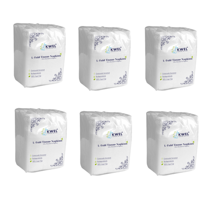 KWEL Soft Tissue Paper Ultra Absorbent, Hygienic & Gentle Touch Ideal for Homes, Offices, Hotels & Restrooms (L-Fold: Pack of 6)