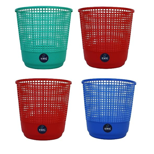 KWEL Mesh Dustbin Garbage Bin for Office use, School, Bedroom, Kids Room, Home, Multi Purpose - Multicolor