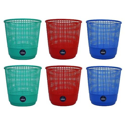 KWEL Mesh Dustbin Garbage Bin for Office use, School, Bedroom, Kids Room, Home, Multi Purpose - Multicolor