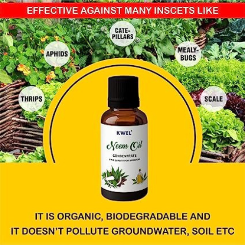 KWEL Neem Oil for Plants Organic eco-Friendly Pesticide to Reduce Harmful pest and fungs from All Kinds of Plants - (100ml) Pack of 1