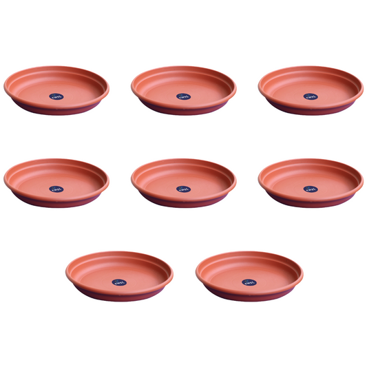 KWEL UV Treated Round Bottom Tray Brown (Plate/Saucer/Size 10 inch)- Pack of 8