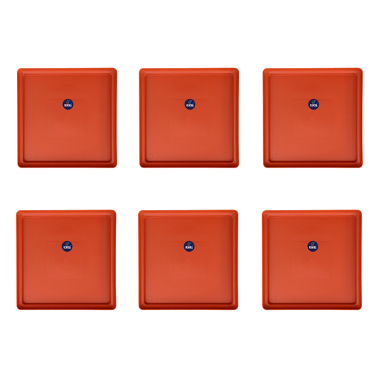 KWEL UV Treated Square Bottom Tray, Plate for Garden Saucer Size 9 inch -Terracotta (Pack of 6)