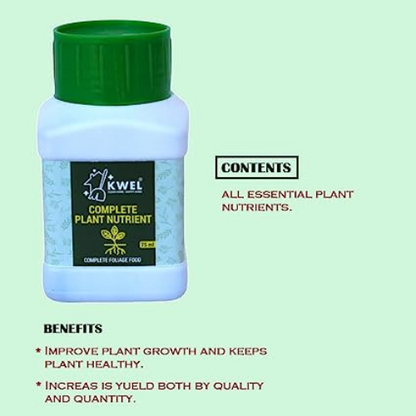 KWEL Complete Plant Nutrient Contains Essential Plant nutrients 75ml (Pack of 1) With 10ml Measuring cup 1 Piece