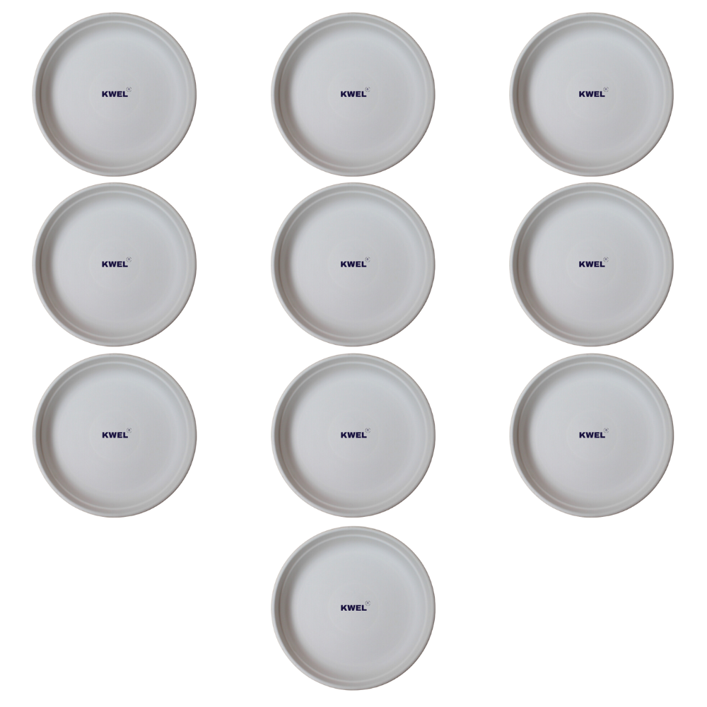 KWEL UV Treated Round Bottom Tray White (Plate/Saucer/Size 5 inch)- Pack of 10