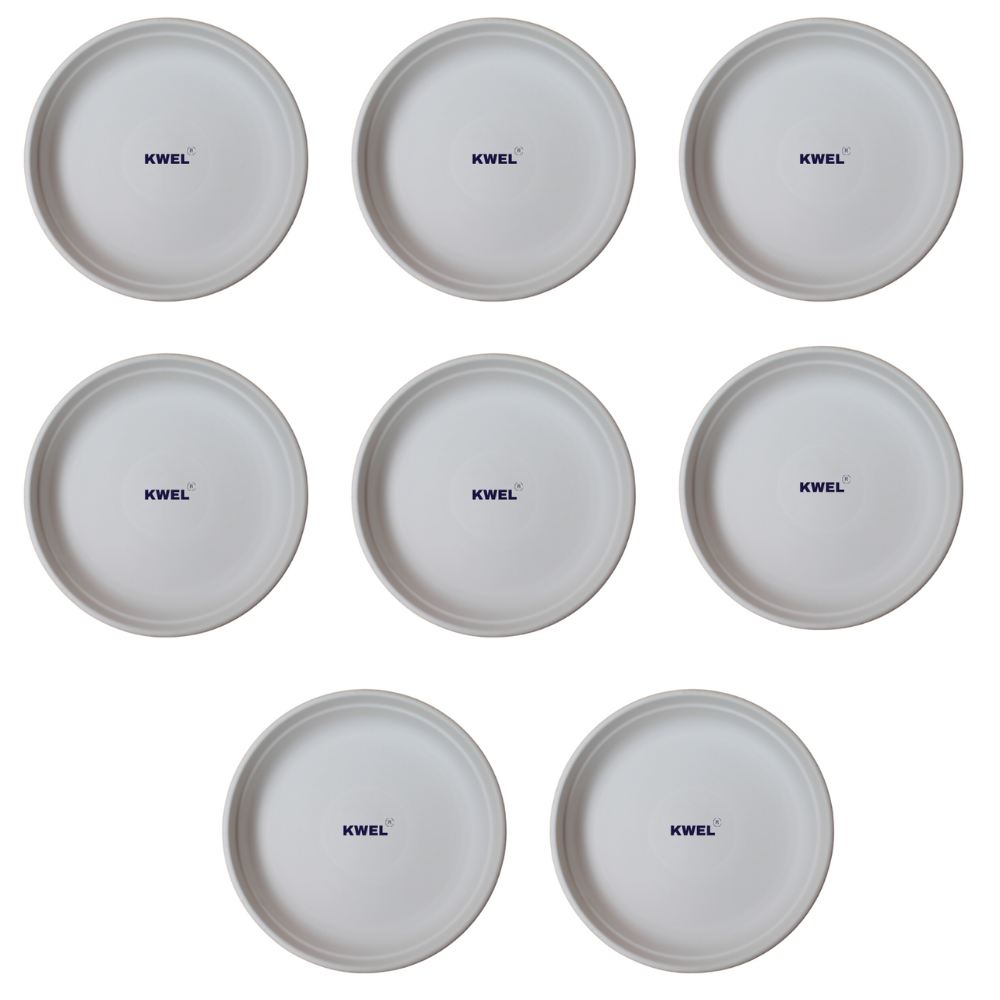 KWEL UV Treated Round Bottom Tray White (Plate/Saucer/Size 10 inch)- Pack of 8