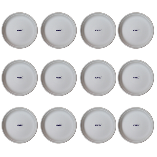 KWEL UV Treated Round Bottom Tray White (Plate/Saucer/Size 6.5 inch)- Pack of 12